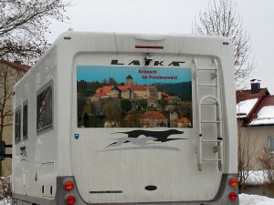 Ein Wohnmobil macht "Standortmarketing"